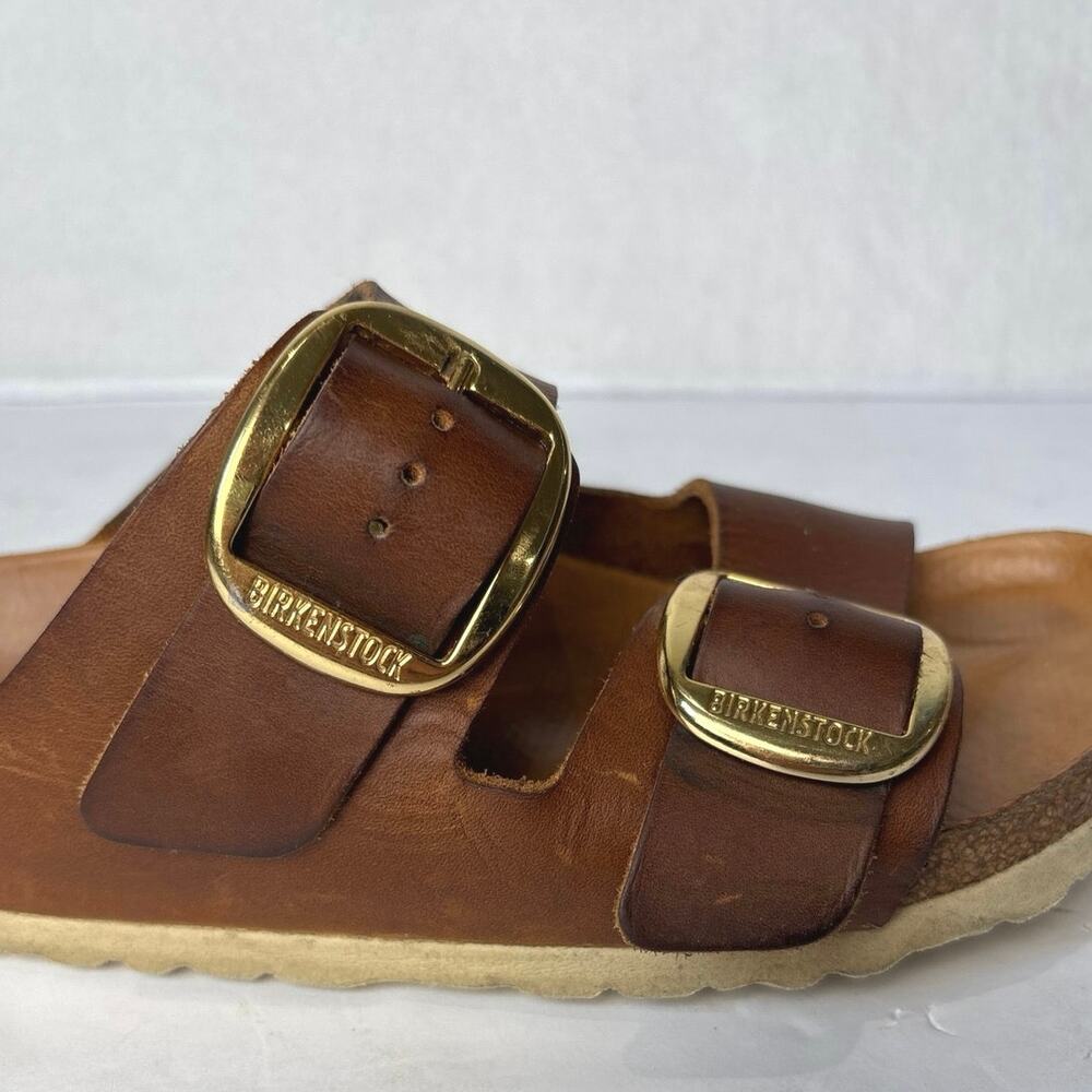 Birkenstock Arizona Big Buckle Oiled Leather Sandal Size EU39 US M6/W8 Cognac - Picture 3 of 8